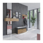 Topeshop PARMA SZAFKA ANT/ART shoe organizer Closed Anthracite  Oak