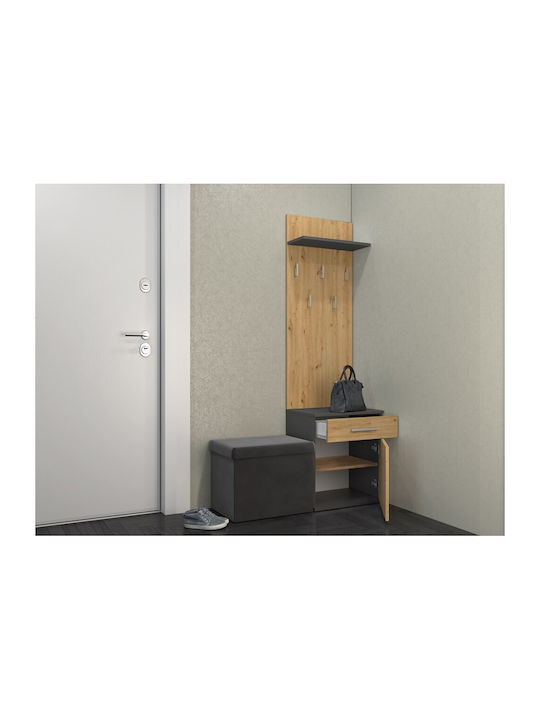 fixedratio_20260424113415_duo_hanger_duo_anthracite_artisan.jpeg Topeshop DUO WIESZAK ANT/ART clothing hanger Anthracite Oak - Image 1