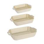 Staub Ceramic 3-pc Rectangular Baking Dish Set, White
