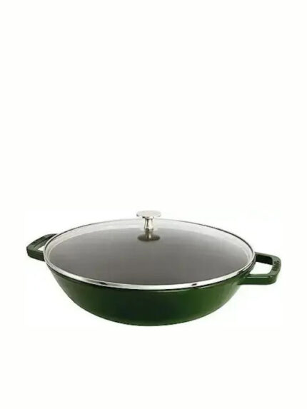 Staub Wok 30 cm with lid Cast Iron, basil-green