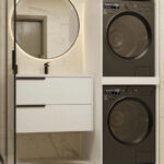POLA TWIN WHITE WASHING MACHINE AND DRYER CABINET