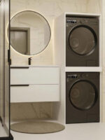 POLA TWIN WHITE WASHING MACHINE AND DRYER CABINET