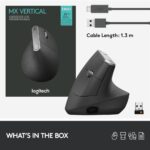 Logitech MX Vertical Advanced Ergonimic mouse RF Wireless+Bluetooth Optical 4000 DPI Right-hand - Image 8