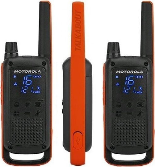 xlarge_20180615121540_motorola_talkabout_t82.jpeg Motorola T82 Twin Pack two-way radio 16 channels Black Orange - Image 1