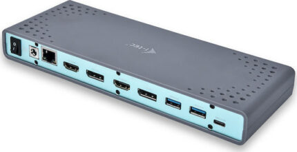 i-tec USB-C Docking Station with HDMI/DisplayPort 4K PD Ethernet and 3 Monitor Connection Grey (CADUAL4KDOCK)