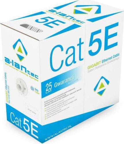 A-LAN U/UTP Cat.5e (Gigabit) Καλώδιο Δικτύου Ethernet χωρίς ακροδέκτες 305m Λευκό