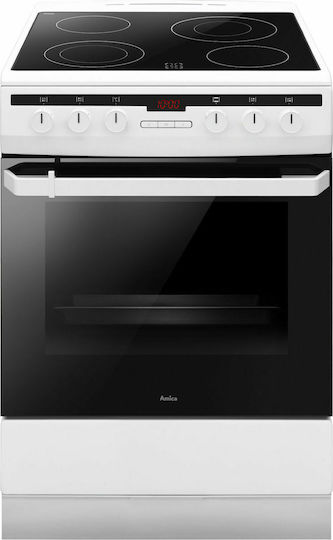 xlarge_20201120150040_amica_kouzina_62lt_618ce3_332htaq_w.jpeg Amica 618CE3.332HTaQ(W) Cooker 62lt with Ceramic Hobs W60cm. White - Image 1