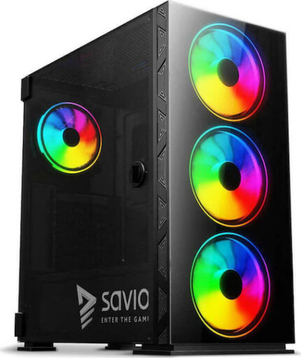 SAVIO PC Case Prime X1 ARGB Glass Black