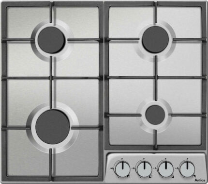 Amica Gas Cooktop Autonomous Inox 59x52εκ. Silver