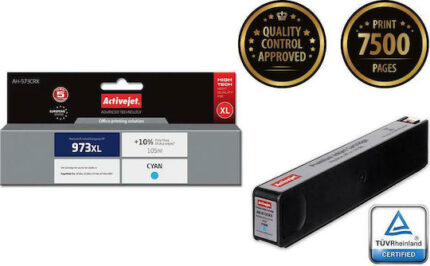 Activejet AH-973CRX ink (replacement for HP 973XL F6T81AE; Premium; 105 ml; cyan)