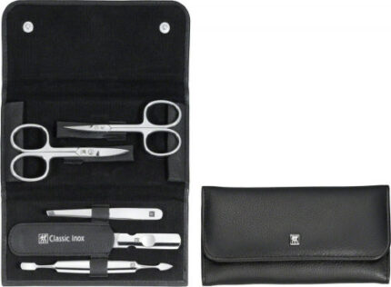 ZWILLING CLASSIC Snap Fastener Leather Case, Black, 5 pcs.