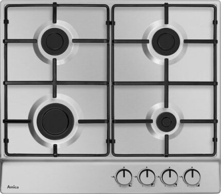 Amica Gas Cooktop Autonomous Inox 59x52εκ. Silver