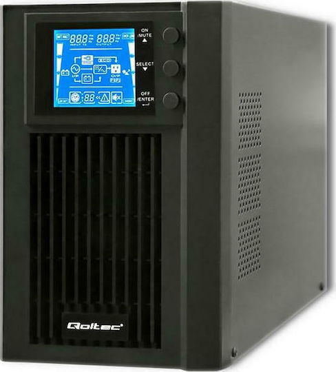 xlarge_20210803160621_qoltec_uninterruptible_power_supply_ups_on_line_1000va.jpeg Qoltec Uninterruptible Power Supply 1000 UPS On-Line 1000VA 800W με 2 Schuko Πρίζες - Image 1
