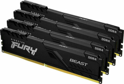 Kingston Fury Beast DDR4 128GB RAM με 4x32GB Modules και Ταχύτητα 3200 για Desktop