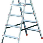 Krause Dopplo double-sided step ladder silver