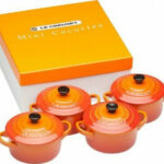 Le Creuset Stoneware Set of 4 petite Casseroles 10x5cm volcan.