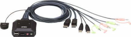 ATEN 2-Port USB DisPlayPort Cable KVM Switch