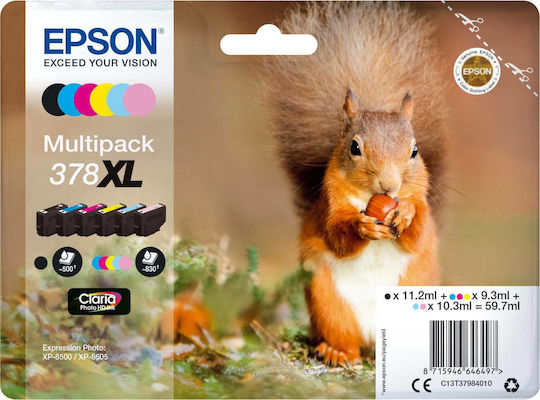 xlarge_20211102143013_epson_378xl_multipack_c13t379840.jpeg Epson Multipack Claria Photo HD T 378 XL (6 colors) T 3798 - Image 1