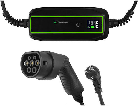 xlarge_20211222121508_green_cell_kalodio_fortistis_ev_powercable_3_6kw_schuko_type_2.jpeg Green Cell PowerCable Portable Single-Phase Charger 3.6kW with Built-in Cable 6.5m Type 2 (EV16) - Image 1