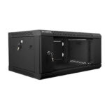 Lanberg 19'' wall-mounted installation cabinet 4U 600x450mm black (glass door)