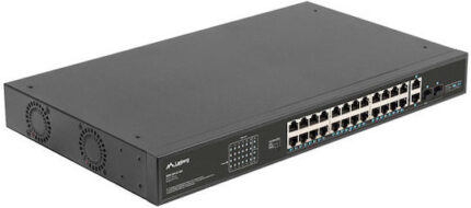 Lanberg RSFE-24P-2C-360 v1 Unmanaged L2 PoE+ Switch με 24 Θύρες Gigabit (1Gbps) Ethernet και 2 SFP Θύρες
