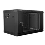Lanberg wall mounted 19  rack cabinet 6U 600x450 black wf01-6406-10b