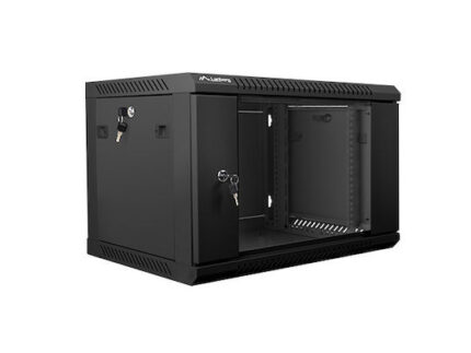 Lanberg wall mounted 19  rack cabinet 6U 600x450 black wf01-6406-10b