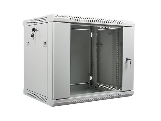 xlarge_20220406152700_lanberg_epitoichia_kampina_19_9u_600by450_gri.jpeg Lanberg wall-mounted installation rack cabinet 19'' 9U 600x450mm gray (glass door) - Image 1