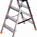 Krause Dopplo double-sided step ladder silver