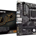 GIGABYTE A620M H Motherboard - Supports AMD Ryzen 8000 CPUs  5+2+2 Phases Digital VRM  up to 7200MHz DDR5 (OC)  1xPCIe 4.0 M.2  GbE LAN  USB 3.2 Gen 1