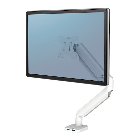 xlarge_20230802120846_fellowes_platinum_single_monitor_arm_white.jpeg Fellowes Platinum Series Single Monitor Arm white - Image 1