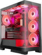 Modecom Volcano Space Apex ARGB Gaming Midi Tower Computer Case with Side Window Black