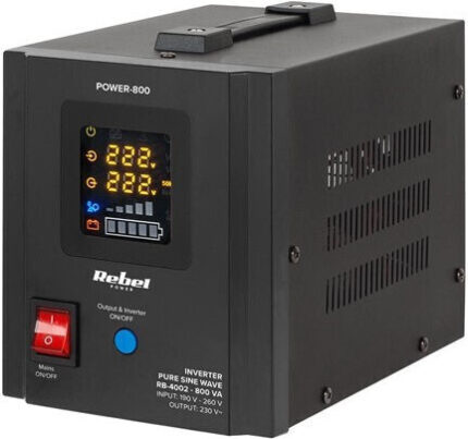 Rebel POWER-800 Emergency Power Supply – a pure sine wave inverter with a 12V charging function  230V  800VA/500W