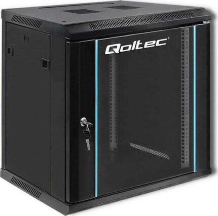 Qoltec Επιτοίχια Καμπίνα Rack 12U Μαύρο 54464