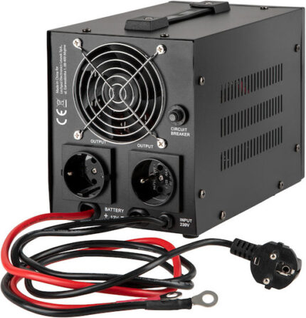 KEMOT PROsinus-500 emergency power supply unit – inverter with a pure sine wave output and 12V charging function  230V  500VA/300W – black