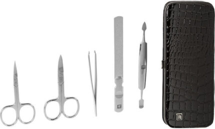 ZWILLING Manicure Pedicure Set w.Nail Scissors, 5-pc., Leather