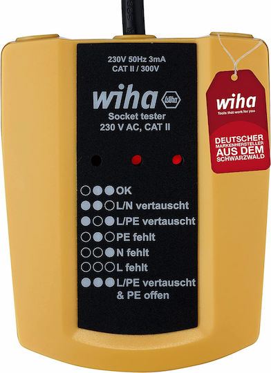 xlarge_20240809125846_wiha_45220_prize_tester_230_v_ac_measuring_device.jpeg Wiha Steckdosentester 230 V AC, CAT II - Image 1