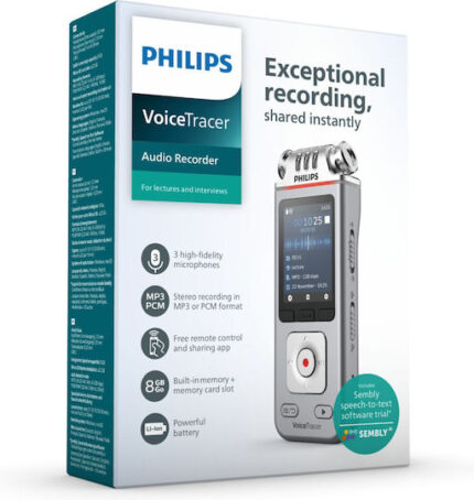 Philips Voice Recorder Dvt 4115 DVT4115 με Eσωτερική Μνήμη 8GB