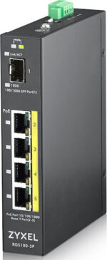 Zyxel RGS100-5P Unmanaged L2 PoE Switch with 4 Gigabit (1Gbps) Ethernet Ports and 1 SFP Port