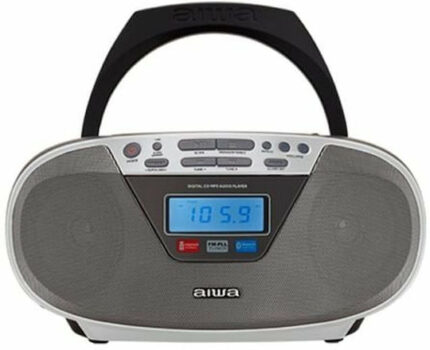 Aiwa BBTU-400SL portable stereo system Analog & digital 6 W FM Silver MP3 playback