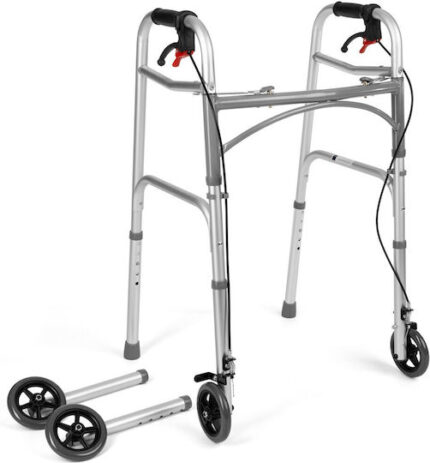 Four-wheeled wheelchair with brakes TIMAGO JMC-C 3223 Silver