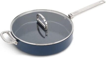 Joseph Joseph Space Fold.Handle Ceram.NS 28cm Blue Saute Pan&Lid