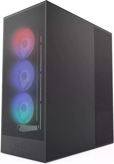 xlarge_20250217144551_nzxt_h7_flow_rgb_midi_tower_kouti_ypologisti_me_plaino_parathyro_mayro.jpeg NZXT H7 Flow RGB Gaming Midi Tower Computer Case with Side Window Black - Image 1