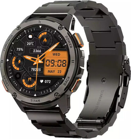 MaxCom FW110 Titan Chronos Titanium Smartwatch with SIM and Heart Rate Monitor (Black)