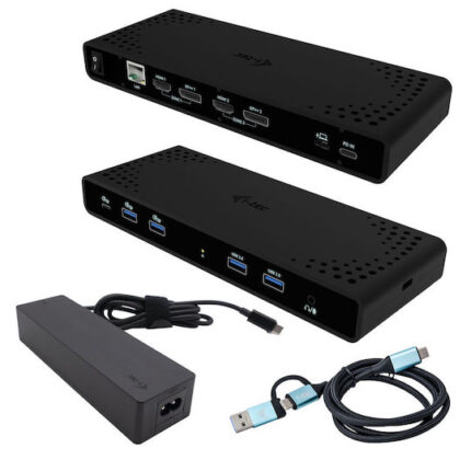 i-tec USB-C Docking Station with HDMI/DisplayPort 4K PD Ethernet and Support for 2 Monitors Black (CADUA4KDOCKPDB100)