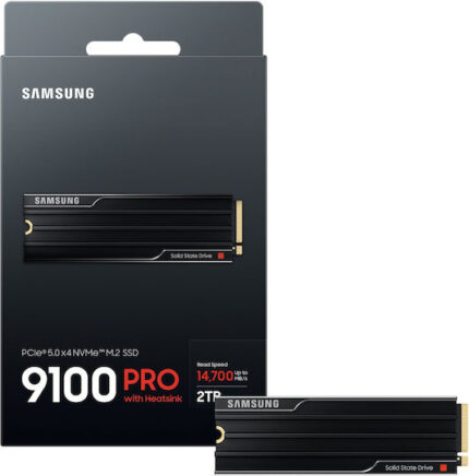 Samsung 9100 Pro SSD 2TB M.2 Type with PCI Express 5.0 Connection and Heatsink MZ-VAP2T0CW