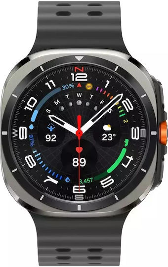 xlarge_20250710125221_samsung_galaxy_watch_ultra_2025_titanium_47mm_adiavrocho_me_esim_kai_palmografo_asimi.jpeg Samsung Galaxy Watch Ultra 3.81 cm (1.5 ) AMOLED 47 mm Digital 480 x 480 pixels Touchscreen 4G Silver Titanium Wi-Fi GPS (satellite) - Image 1