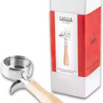 Gaggia Portafilter Double Spout stainless steel and  ash wood