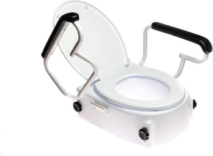 Toilet seat raiser with lid and armrests ANTAR AT51204