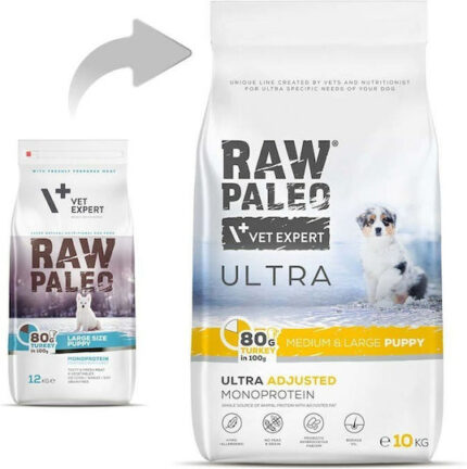 VETEXPERT Raw Paleo Ultra Medium&Large Puppy Turkey - dry food for puppies - 10 kg